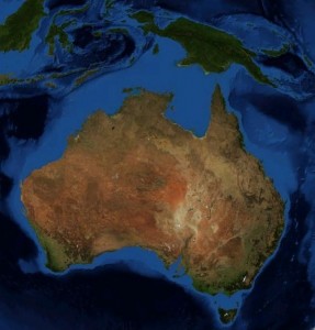 Australia_New_Guinea_continent (NASA's World Wind software using Landsat 7 data)